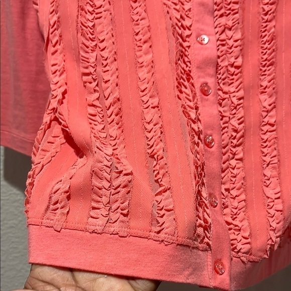 Vintage Anne Klein Women's Button Down Pink Cardigan V Neck Size Small - Picture 5 of 8